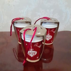 Starbucks Ceramic To Go Cup 2009 Christmas Ornaments Joy